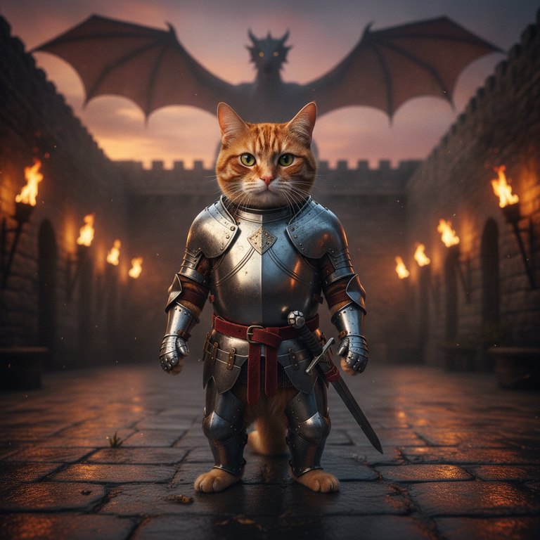 Custom pet portrait — The Dragon Knight