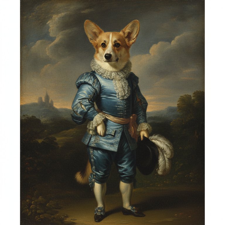 Custom pet portrait — The Blue Boy