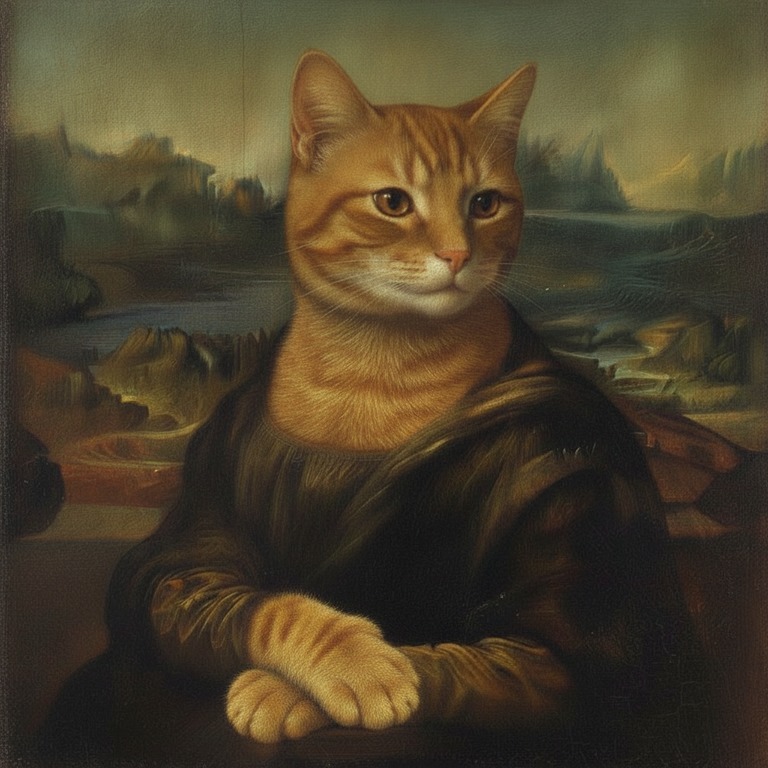Custom pet portrait — Mona Lisa