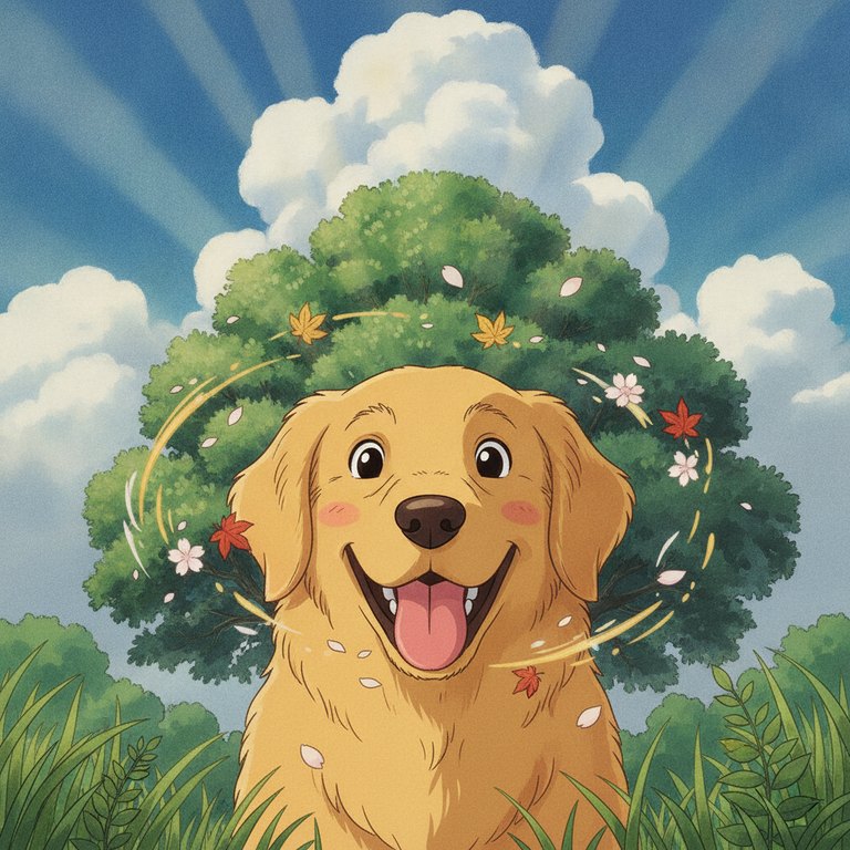 Custom pet portrait — Under the Big Tree
