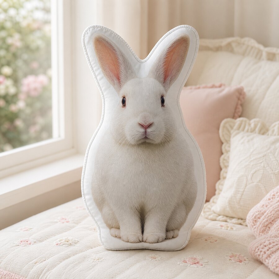 life bunny pillow custom pet pillow example